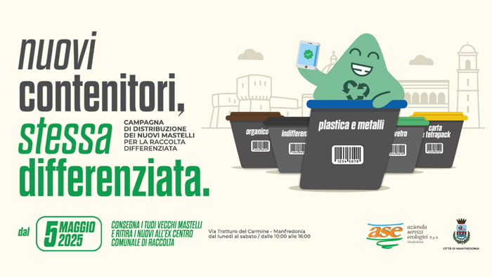 Nuovi contenitori stessa differenziata